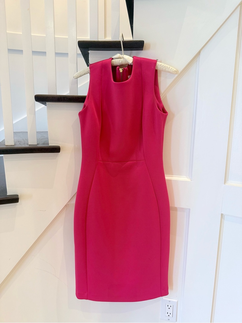 Calvin Klein Pink Bodycon Scuba Sheath Dress, Size 4